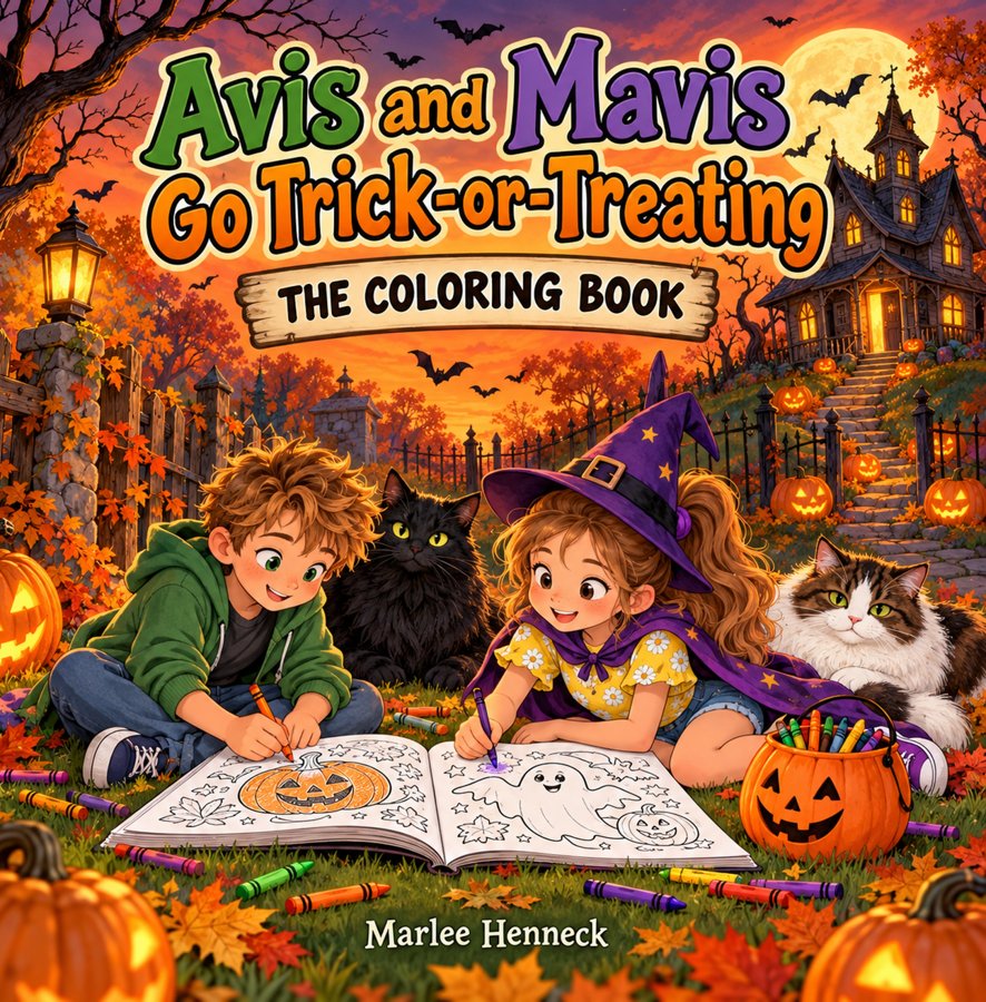 Cover of Avis and Mavis Go Trick-or-Treating: The Coloring Book